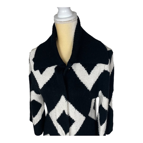 WHBM Cardigan with Diamond Design Cotton Angora Blend‎ Size Small - Picture 2 of 8